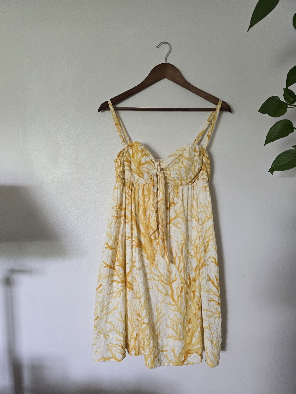 HD in Paris Anthropologie Size 4 Womens Yellow Floral Cotton Lined Summer Dress